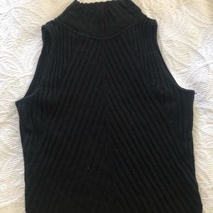 Sleeveless ribbed black turtleneck philosophy